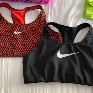 Two Nike sports bras. Good condition